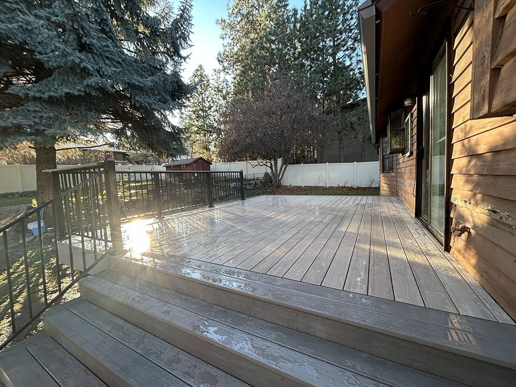 Wide deck steps