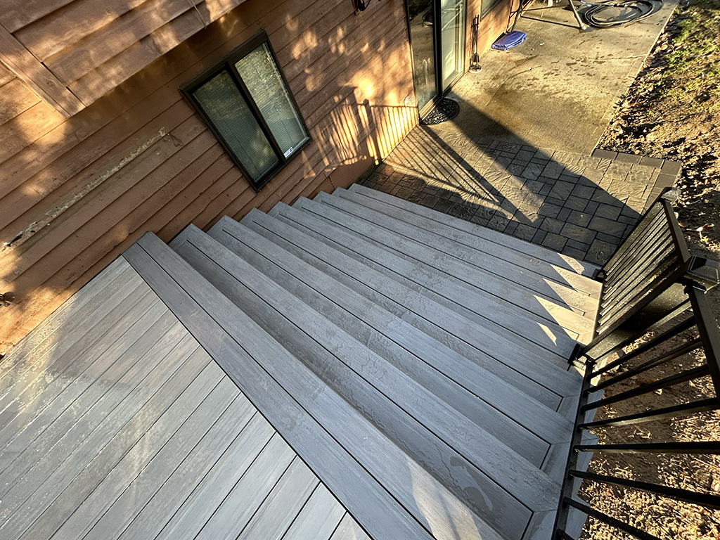 Wide deck steps