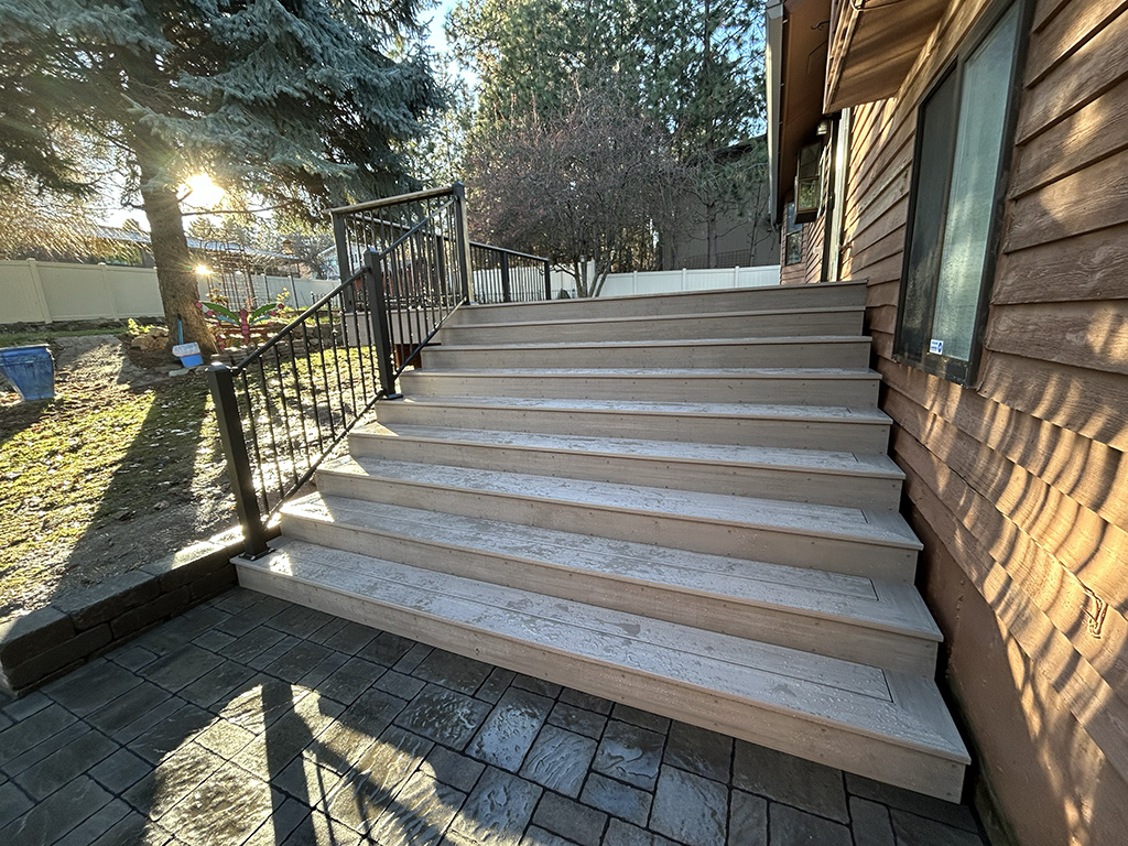 Wide deck steps