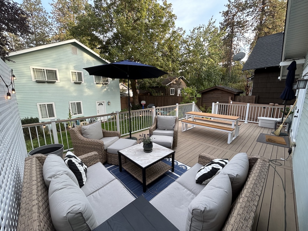 A large custom composite deck designed for entertaining.